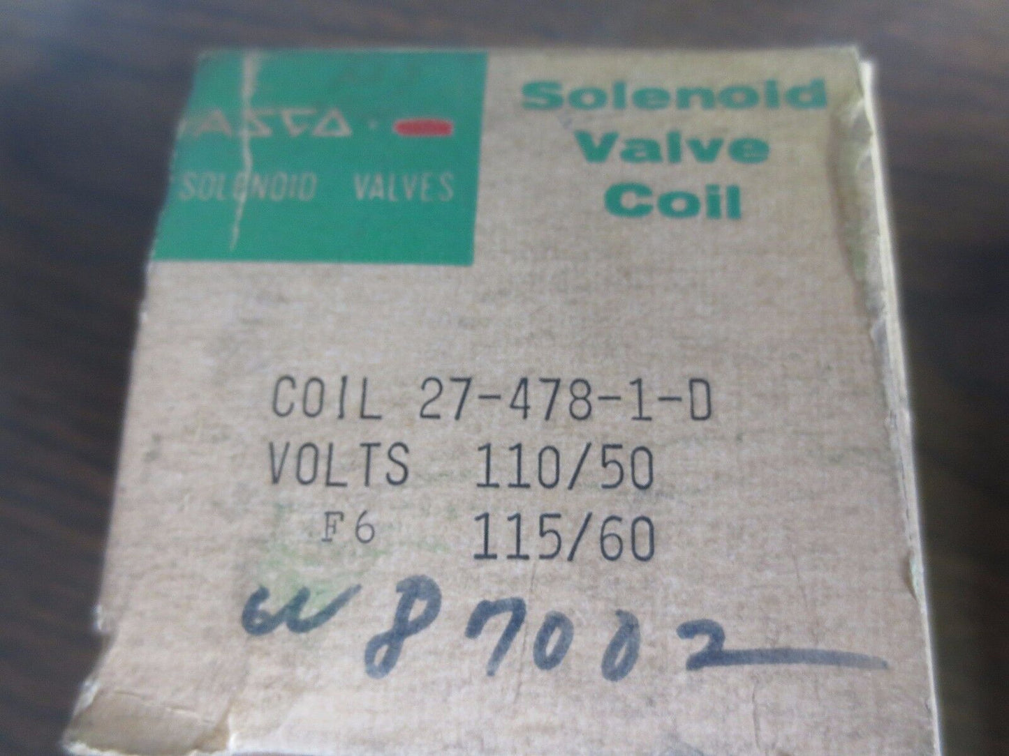 ASCO 27-478-1-D SOLENOID VALVE COIL - 110/120V, 50/60Hz - NEW SURPLUS