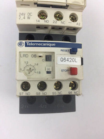 TELEMECANIQUE LC1D09BL CONTACTOR LRD06 OVERLOAD RELAY LAD4TBDL 24V