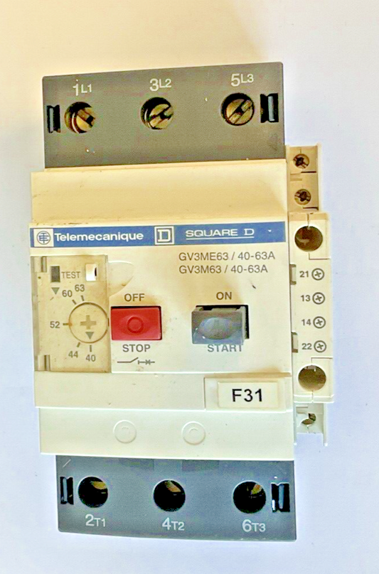 TELEMECANIQUE SQUARE D GV3ME63 40-63A W/ GV3A01