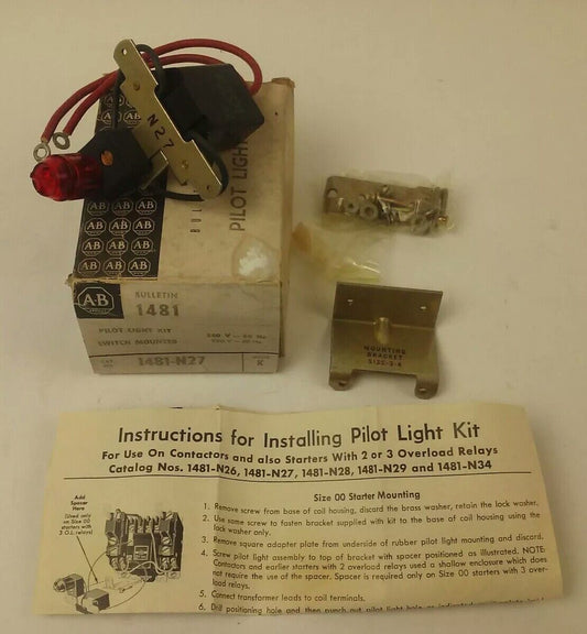 ALLEN BRADLEY 1481-N27 SER. K PILOT LIGHT KIT 240V-50/60HZ, #12 LAMP W/ X-227810