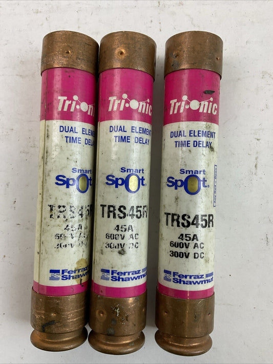 TRI-ONIC SMART SPOT TRS45R DUAL-ELEMENT TIME DELAY 300VDC 600VAC 45A (LOT OF 3)