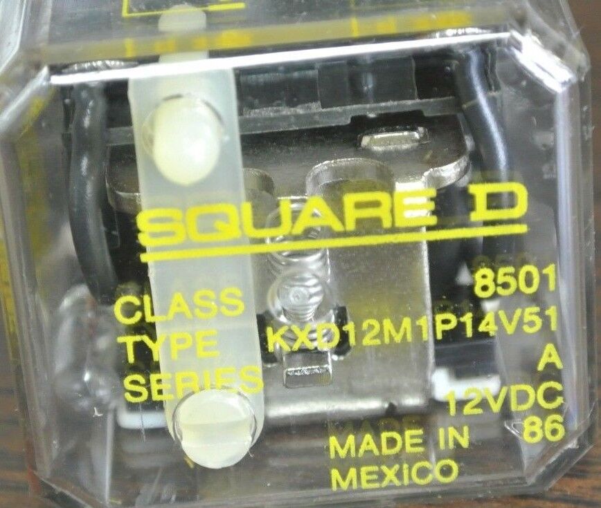 SQUARE D - KXD12M1P14V51 GENERAL PURPOSE RELAY DPDT 15A 12VDC COIL - NEW SURPLUS