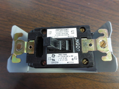 GENERAL ELECTRIC CR101H1 MANUAL STARTER 1HP 1-PHASE, 115/230V, NO ENCL. COVER