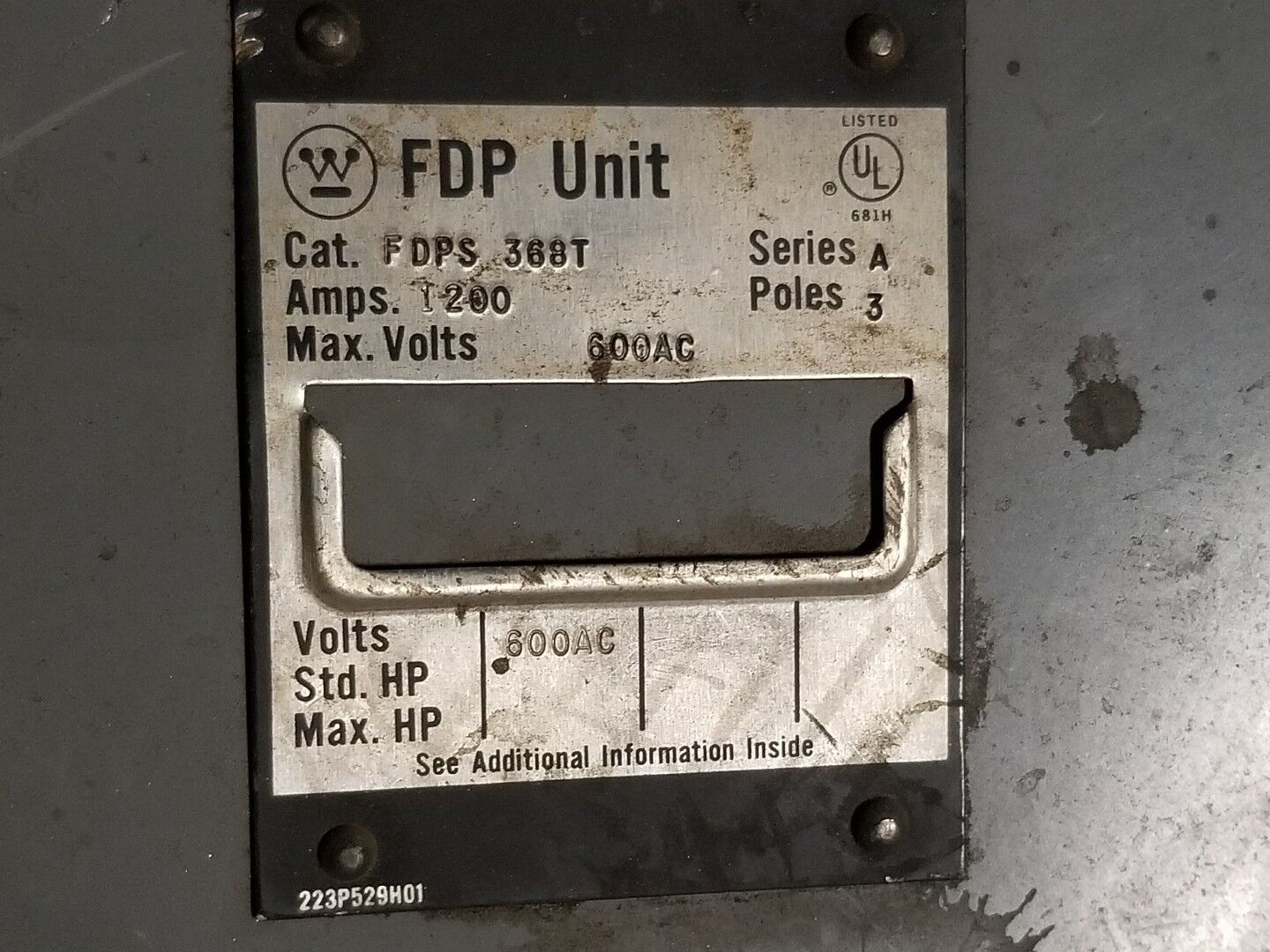 FDPS368T SAFETY SWITCH 1200AMP 600VAC 3POLE