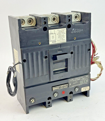 GE - TJJ436400 - CIRCUIT BREAKER W/ 400A TRIP, AUX, SHUNT - 400A, 600VAC, 3 POLE