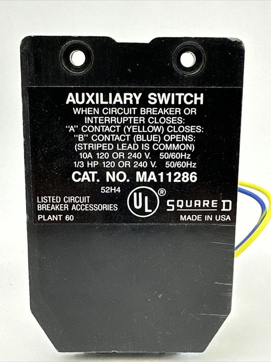 SQUARE D MA11286 AUXILIARY SWITCH 120/240V 50/60HZ 1/3HP