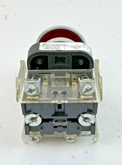ALLEN-BRADLEY - 800T-FXQ24RAA1 SER. T - RED MUSHROOM PUSH/PULL BUTTON W/ BLOCK