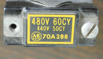 ALLEN-BRADLEY 70A288 COIL SIZE 0 440-480V, 50-60Hz  NEW SURPLUS 1 SCREW ONLY