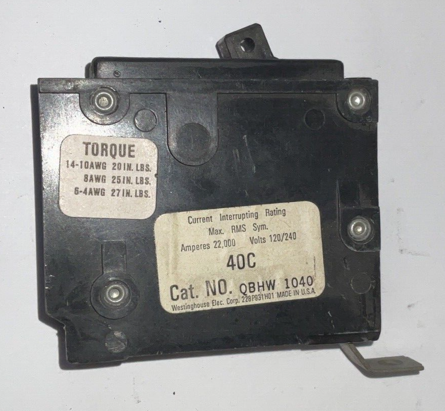 WESTINGHOUSE QBHW1040 CIRCUIT BREAKER 120/240VAC 40A 1POLE