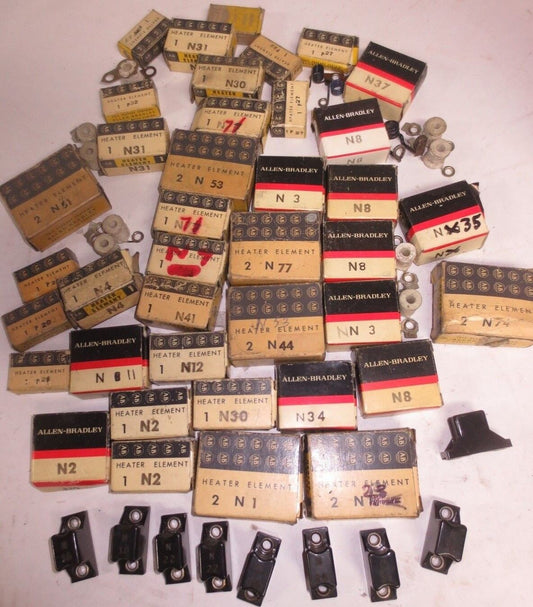 ALLEN-BRADLEY VARIOUS THERMAL OVERLOAD RELAY HEATER ELEMENTS, LARGE LOT