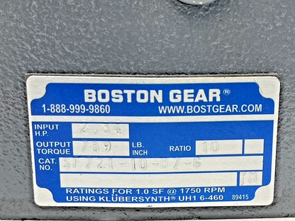 BOSTON GEAR - SF721-10-B7-G - WORM GEAR SPEED REDUCER- 700 SERIES - 14346 - 10:1