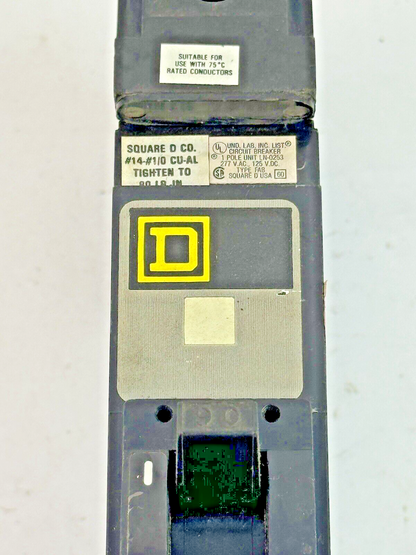 SQUARE D - FHB16090C - I-LINE MOLDED CASE CIRCUIT BREAKER - 1 POLE/ 90 A/ 277VAC