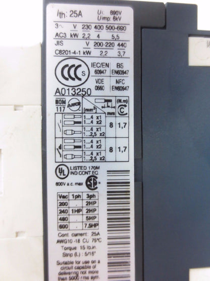 SCHNEIDER / TELEMECANIQUE LAD4TBDL w/ LC1D09 CONTACTOR 24V