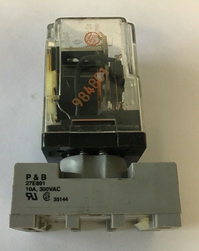 POTTER & BRUMFIELD KRPA-11AG-24 24V RELAY W/ 27E891 10A, 300VAC BASE