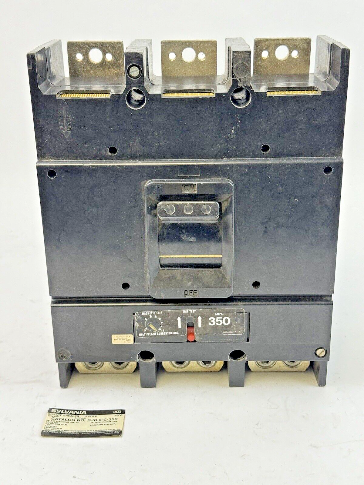 GTE/ SYLVANIA - SJD-3-C-350 - CIRCUIT BREAKER - TYPE AJD, 350 A, 240 VAC, 3 POLE