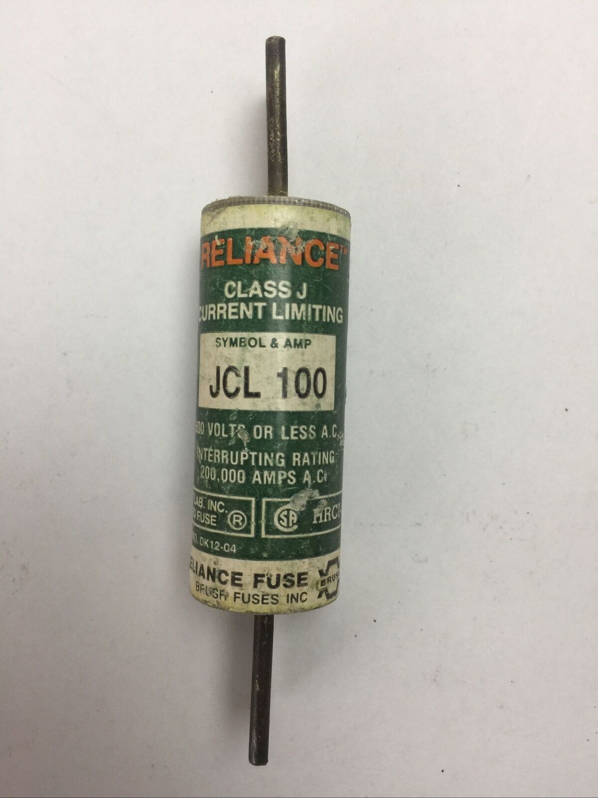 RELIANCE JCL100 CLASS J CURRENT LIMITING FUSE 100AMP 600VAC (LOT OF 5)