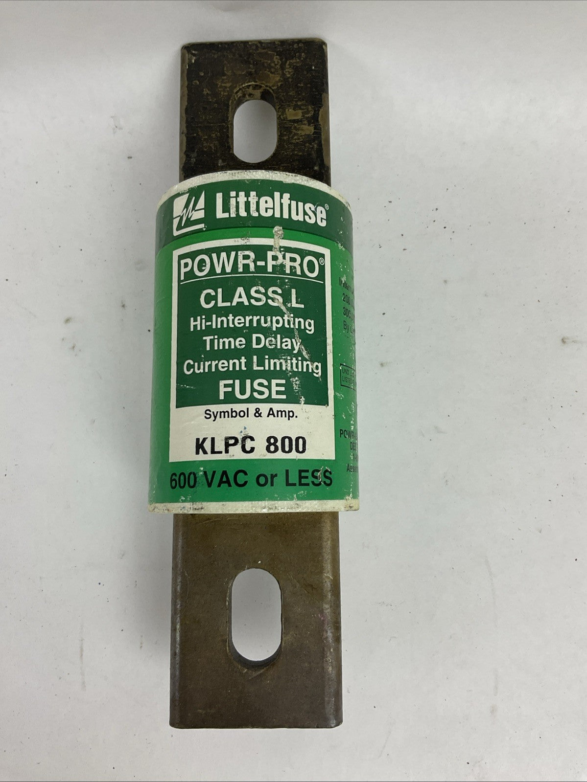 LITTELFUSE KLPC800 600VAC 800A POWR-PRO CLASS L HI-INTERRUPTING TIME DELAY FUSE