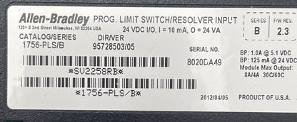 ALLEN BRADLEY 1756-PLS PROG. LIMIT SWITCH/RESOLVER INPUT SER B F/W REV 2.3