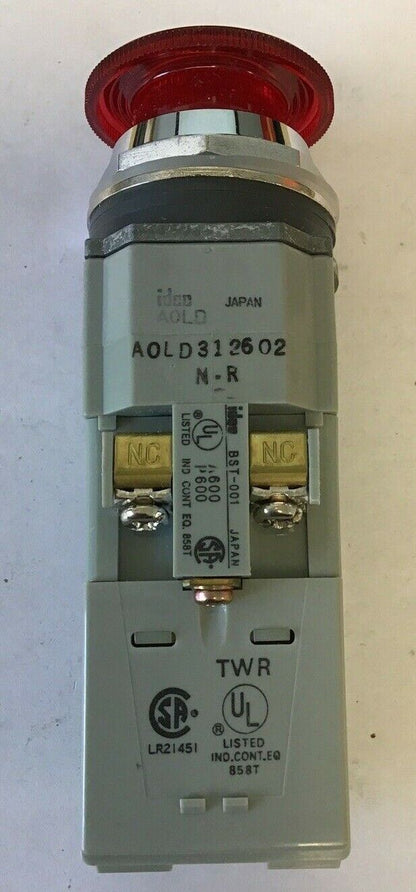 IDEC PUSH BUTTON AOLD312602N-R 110-600VDC 120V 50/60HZ TWD-0126