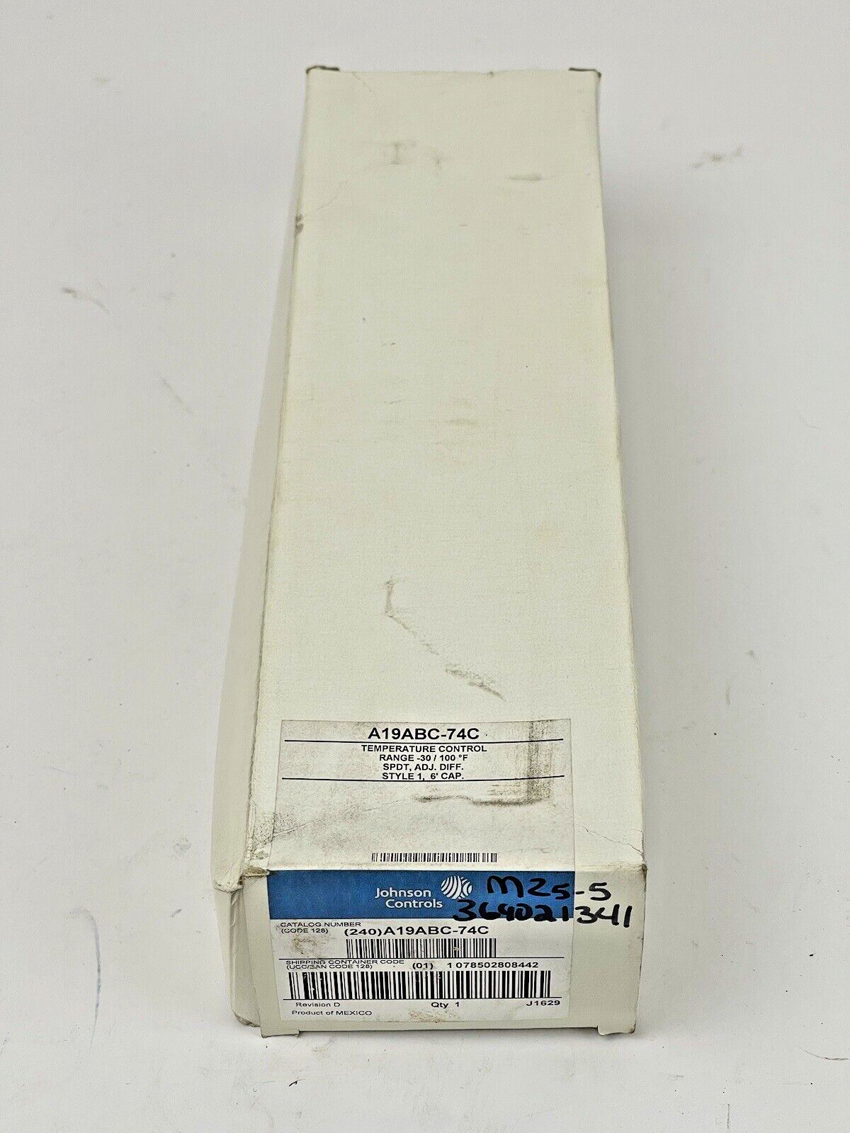 JOHNSON CONTROLS - A19ABC-74C - REMOTE BULB TEMPERATURE CONTROL -30/ 100°F