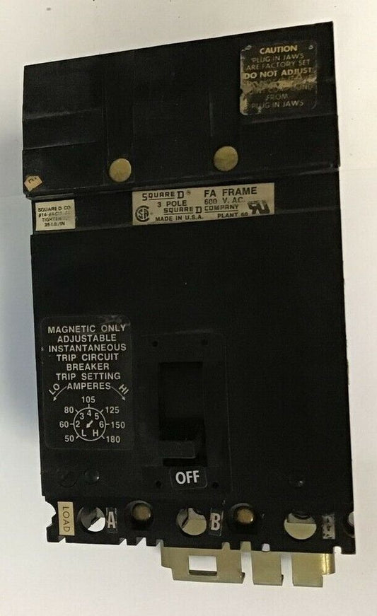 SQUARE D FA34015 CIRCUIT BREAKER 15A 600VAC 250VDC
