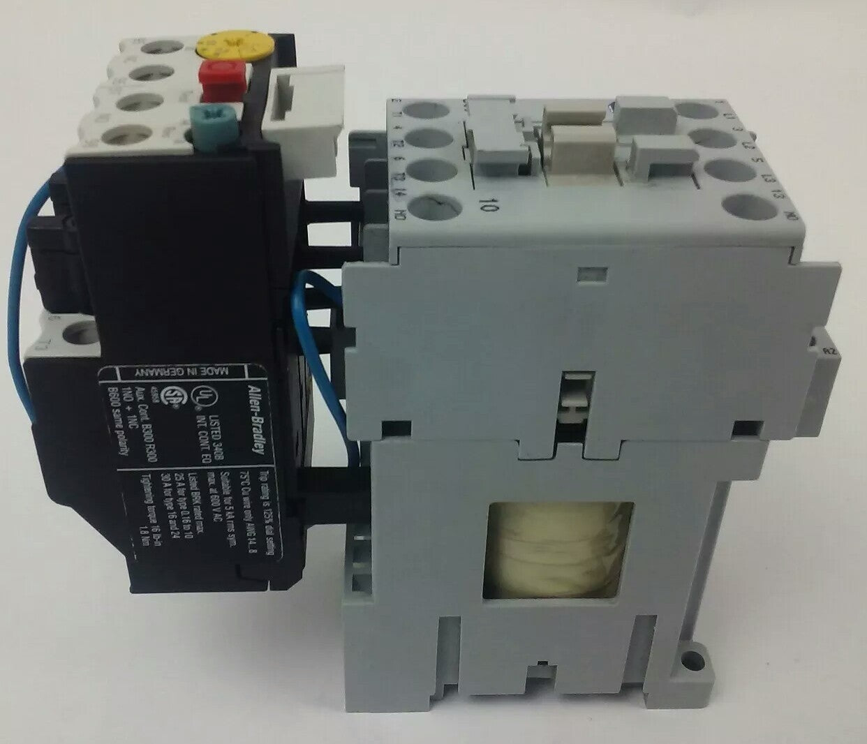 ALLEN BRADLEY 100-C09D*10 SER. A,CONTACTOR,3PH,600V,25A,24VDC COIL ,W/ 193-TAB10