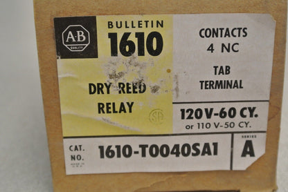 ALLEN-BRADLEY 1610-T0040SA1 DRY REED RELAY / 4 N.C. / 120V, 60Hz - NEW SURPLUS