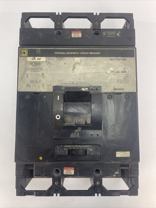 SQUARE D MAL36600 THERMAL MAGNETIC CIRCUIT BREAKER 600AMP 600VAC 250VDC 3P SER 2