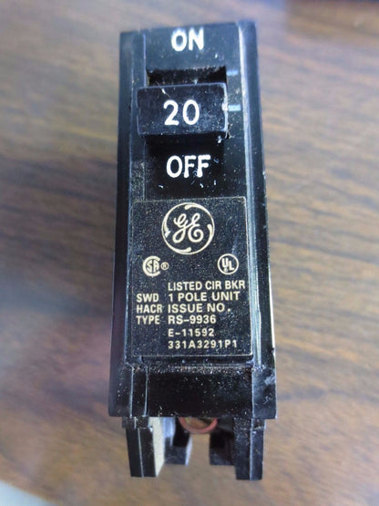 GE THQL1120 Q-LINE CIRCUIT BREAKER 20A, 120/240V, 1-POLE