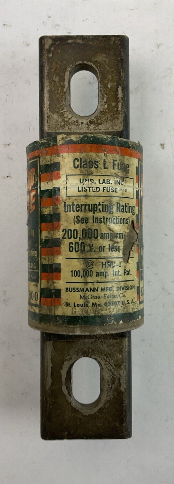 BUSSMANN HI-CAP KRP-C 800 CURRENT LIMITING TIME DELAY FUSE 600VAC 800AMP