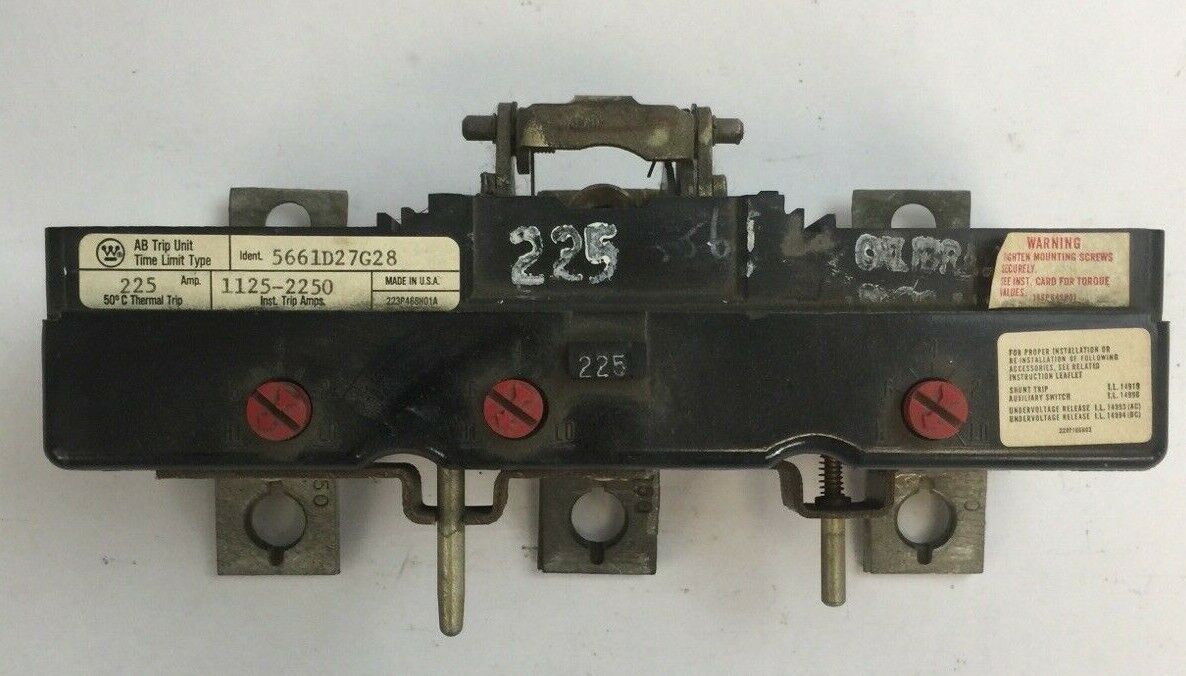 WESTINGHOUSE LA3225PT AB TRIP UNIT TIME LIMIT TYPE 225AMP 3POLE 5661D27G28