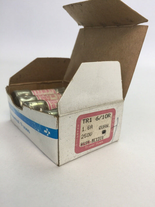 SHAWMUT TRI-ONIC TR1-6/10R TIME DELAY FUSE 1-6/10A 250VAC CLASS RK5 (BOX OF 9)