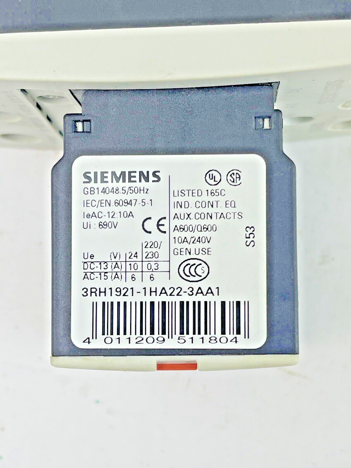 SIEMENS - 3RT1035-1BB44-3MA0 -CONTACTOR - 3RH1921-2HA22-3AA1 & 3RT1926-1BB00