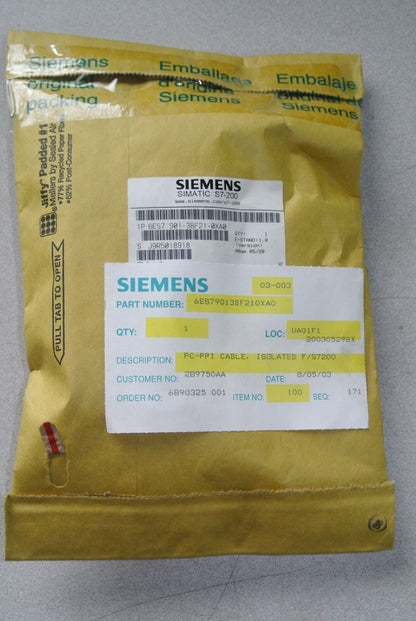 SIEMENS 6ES7 901-3BF21-0XA0  PC-PPI CABLE, ISOLATED S7-200 in FACTORY-SEALED BAG