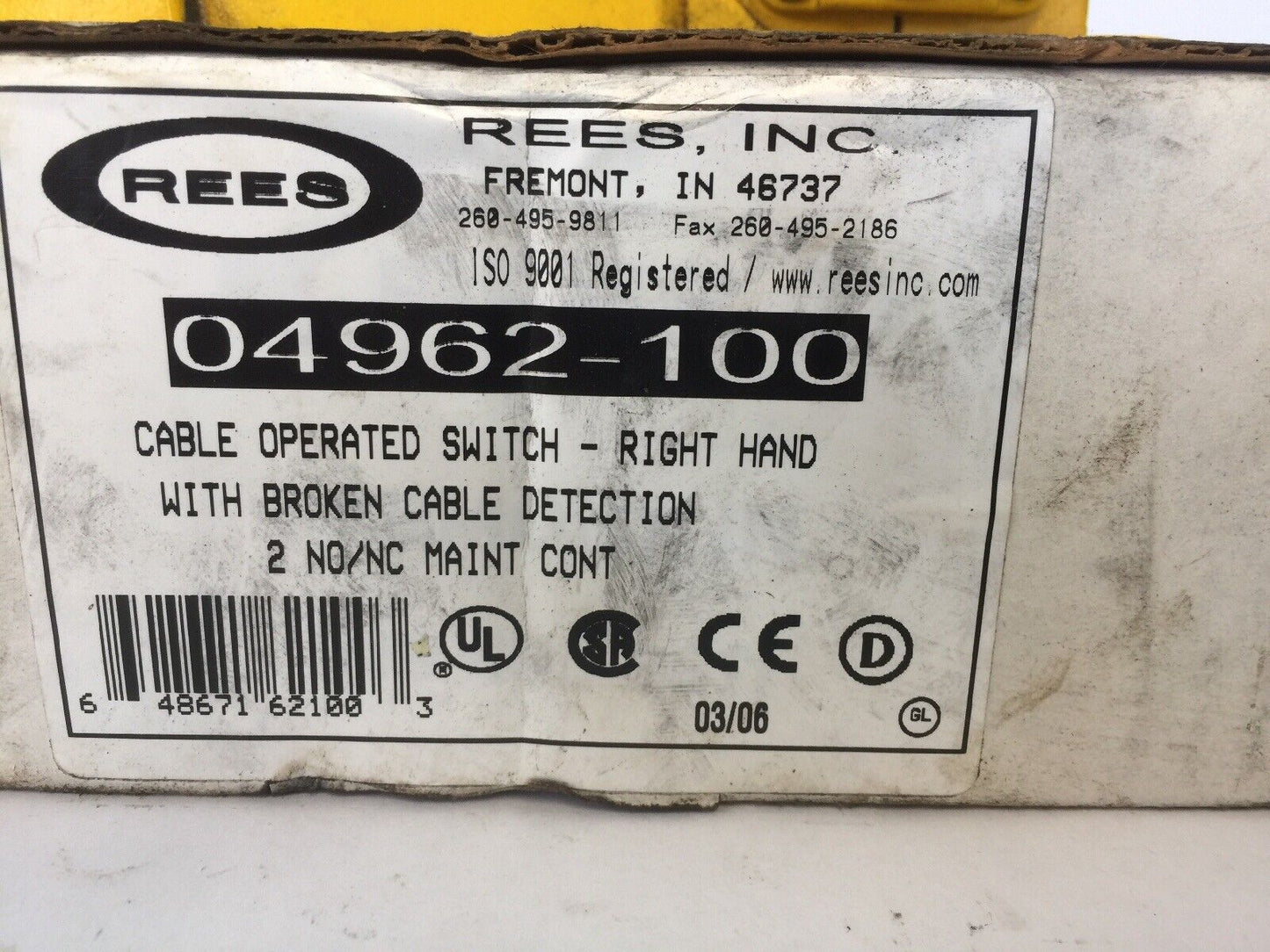 REES 04962-100 CABLE OPERATED SWITCH
