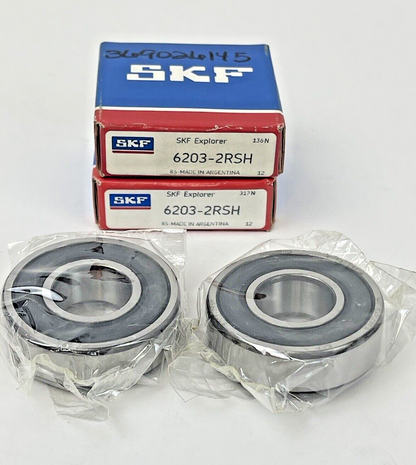 SKF - ***LOT OF 2*** - 6203-2RSH - DEEP GROOVE BALL BEARING - 17x40x12 (mm)