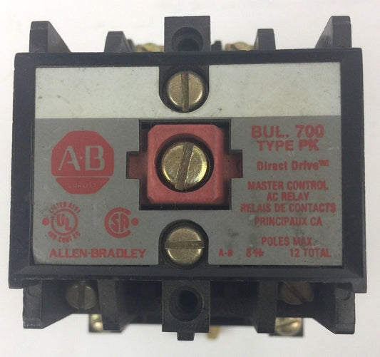 ALLEN BRADLEY 700-PK200A1 AC RELAY SER B 115-120V 60HZ 110V 50HZ COIL