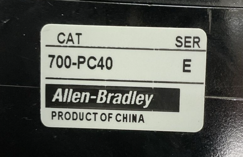 ALLEN BRADLEY 700DC-P800Z24 SER E DC RELAY COIL 24VDC 700-PC40 SER E
