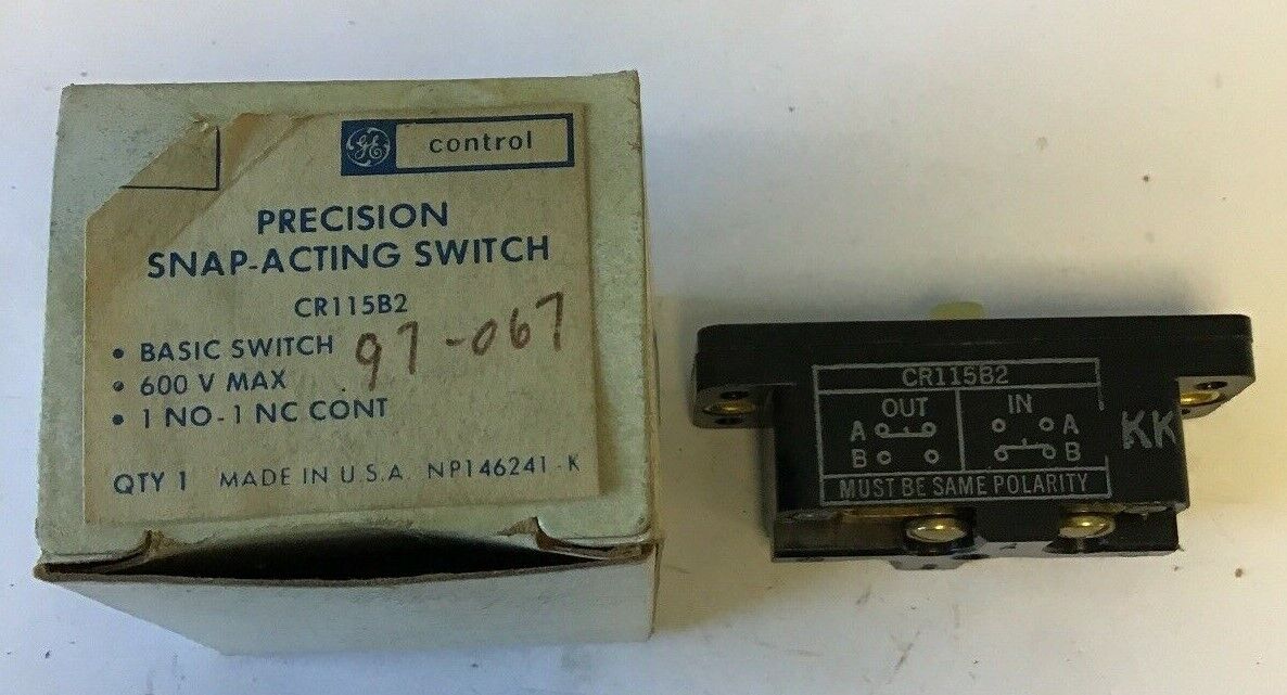 GE CR115B2 PRECISION SNAP-ACTING SWITCH 600V 1NO-1NC CONT.**LOTOF3**
