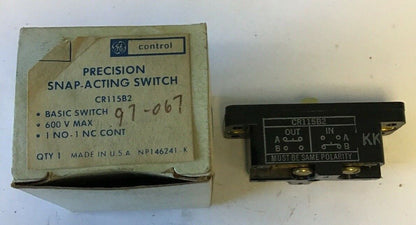 GE CR115B2 PRECISION SNAP-ACTING SWITCH 600V 1NO-1NC CONT.**LOTOF3**