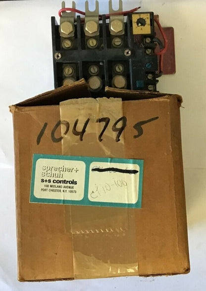 SPRECHER+SCHUH CT 1U-100 THERMAL RELAY 600VAC 225A CLASS 10