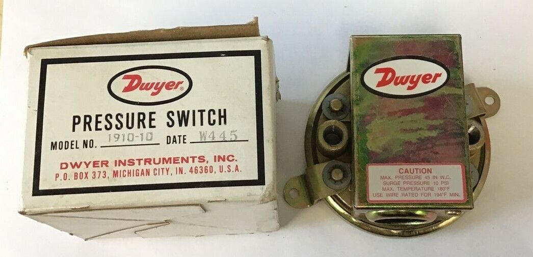 DWYER 1910-10 PRESSURE SWITCH 10PSI 480VAC