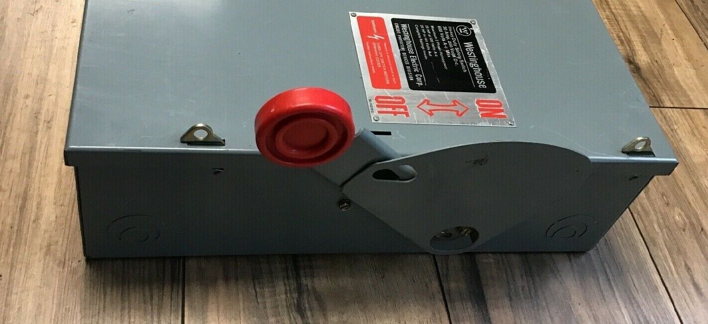 WESTINGHOUSE DH461UGK SAFETY SWITCH 30AMP 250VDC/600VAC 2PH 4POLE
