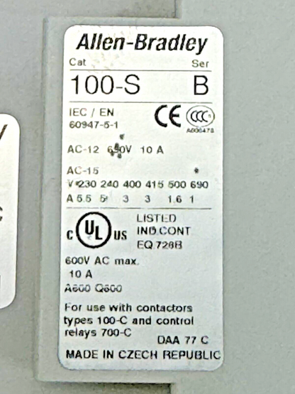 ALLEN-BRADLEY - 100S-C37DJ14C SER. C - SAFETY CONTACTOR W/ 24 VDC COIL