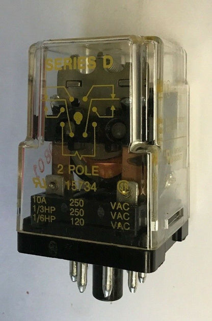 SQUARE D 8501 KP-12V36 GENERAL PURPOSE RELAY CONTACTS DPDT 10A COIL 12V 50/60HZ