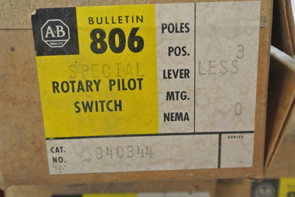 ALLEN-BRADLEY 806-940344 ROTARY PILOT SWITCH / NEW SURPLUS