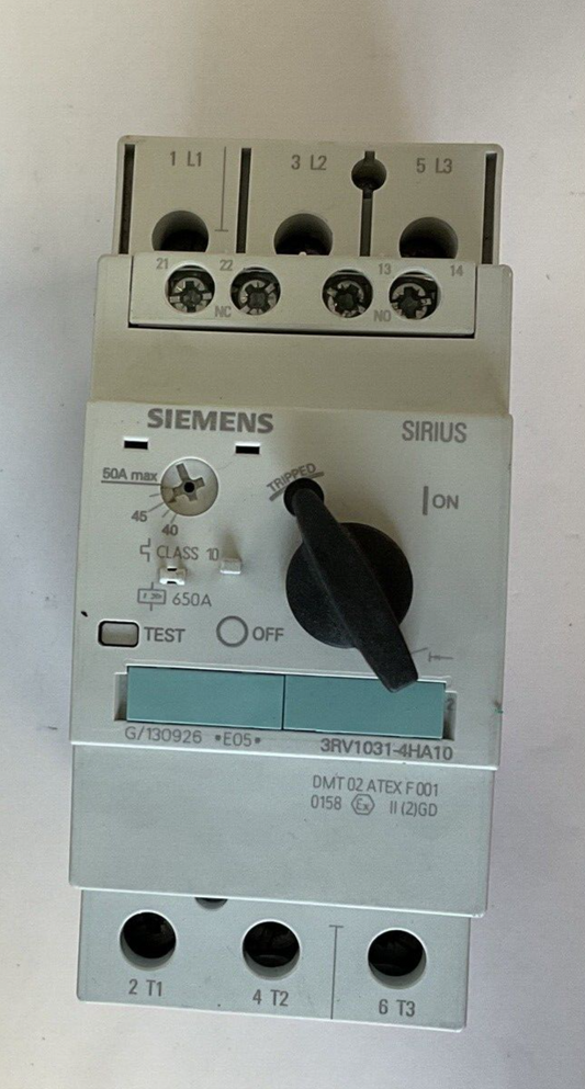 SIEMENS 3RV1031-4HA10 MOTOR STARTER 50/60HZ 600V 40-45A 6KV