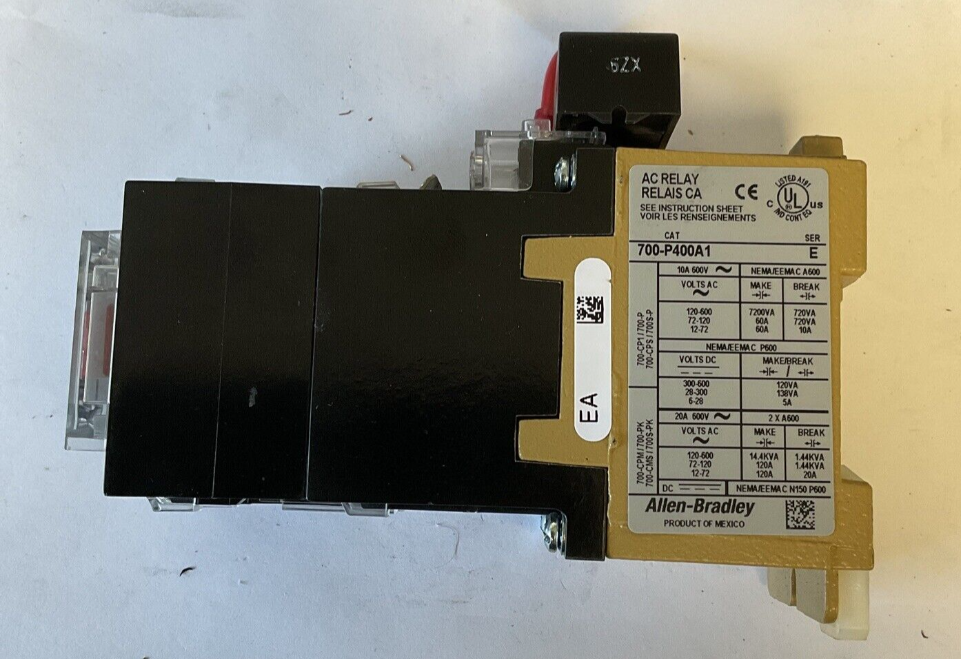 ALLEN BRADLEY 700-P400A1 AC RELAY SER.E 600VAC 10A TYPE 700-P