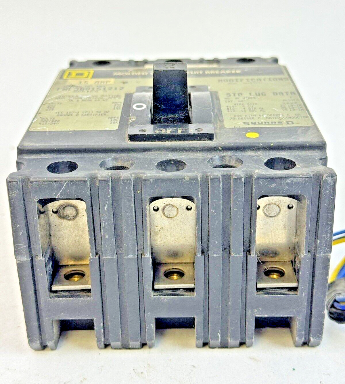 SQUARE D - FAL360151212 - CIRCUIT BREAKER W/ AUX SWITCH - 3 POLE/ 15 A/ 600 VAC