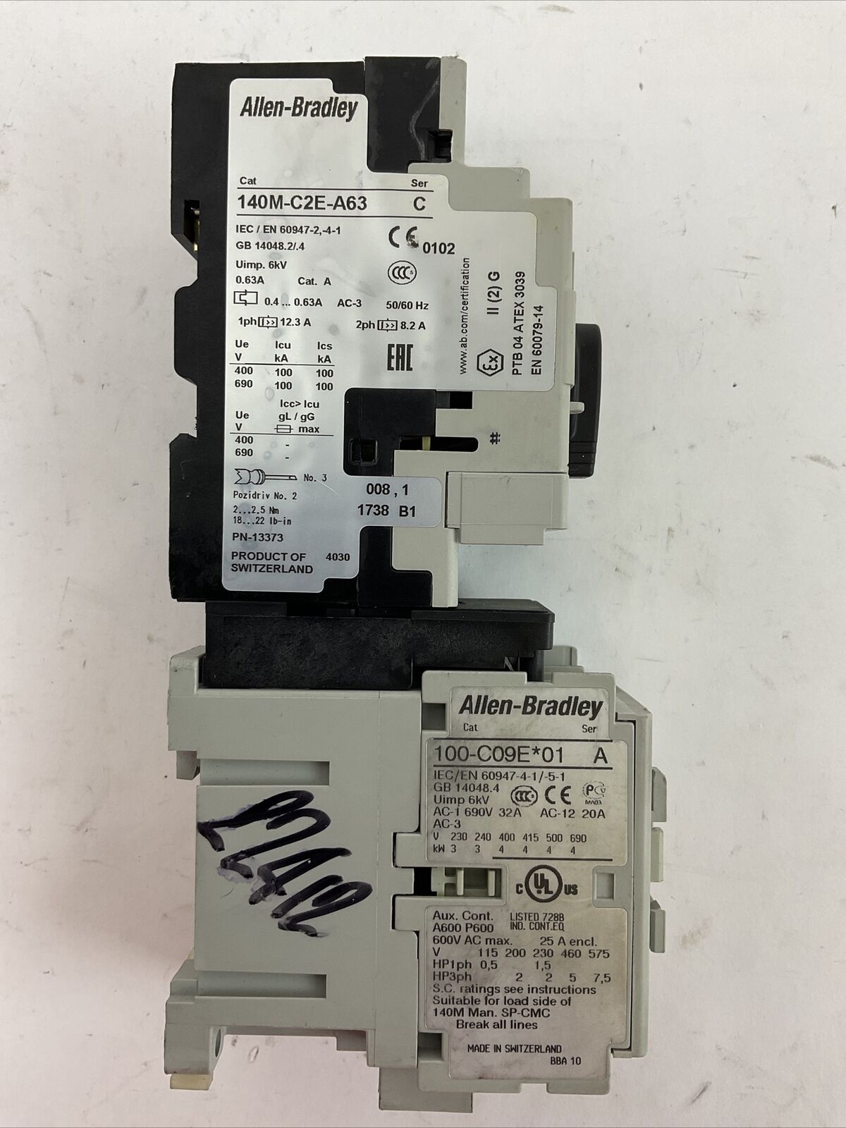 ALLEN BRADLEY 190E-ANEJ1-CA63C ECONOMY STARTER (140M-C2E-A63 + 100-C09E*01)
